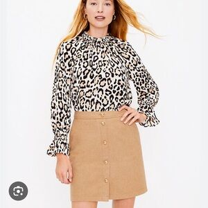 NWT LOFT Wooly Button Down Mini Skirt